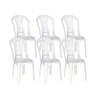 Kit 6 Cadeiras de Pl&aacute;stico Sem Bra&ccedil;o Laguna Tramontina Basic