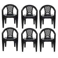 Kit 6 Cadeiras Tramontina Iguape Polipropileno com Bra&ccedil;os Empilh&aacute;veis