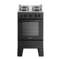Fogão 4 Bocas com Mesa Inox Atlas Milão - Preto