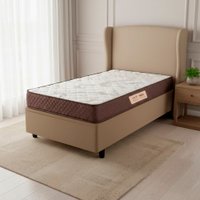 Conjunto Box Baú Solteiro Prince Colchão Ecoflex Ecoline D28 61x88x188 - Tabaco Floral
