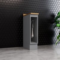 Armário Porta Toalha Americana Henn 20 cm com Tampo para Cozinha - Cinza / Nature