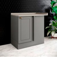 Balcão Canto Reto Com 1 Porta Americana Henn com Tampo MDF Americana Henn 94 cm