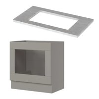 Balcão Forno Embutir Americana Henn 80 cm com Tampo para Cooktop Henn 80 cm - Cinza/Calcare