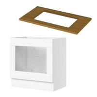 Balcão Forno Embutir Americana Henn 80 cm com Tampo para Cooktop Henn 80 cm - Branco Nature