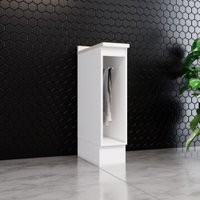 Armário Porta Toalha Americana Henn 20 cm com Tampo para Balcão - Branco/Calcare