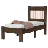 Cama de Solteiro MDF 199X95 cm Bela Chocolate Off Decmade