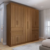 Guarda-Roupa Casal Triano 10 Portas 4 Gavetas Amêndola Touch - Panorama Móveis