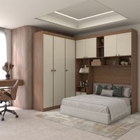 Guarda-Roupa Casal Modulado Fortaleza 7 Portas 4 Gavetas Jatoba/Areia - Panorama Móveis