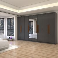 Guarda-Roupa Casal Onix Odisseia 8 Portas 4 Gavetas com Espelho - Panorama Móveis