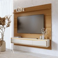 Painel para TV Até 65 Polegadas Tahiti 3 Portas com Led Freijó/Off White Matte - Colibri