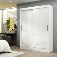 Guarda-Roupa Solteiro Porto Rico 2 Portas 2 Gavetas Flex Branco - Pnr Móveis