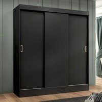 Guarda-Roupa Solteiro Sul 3 Portas 2 Gavetas Preto - Pnr Móveis