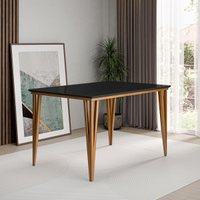 Mesa de Jantar com Vidro 4 Lugares Multimóveis CR50250 Imbuia/Preto