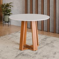 Mesa de Jantar Redonda 4 Lugares Multimóveis CR50242 Cinamomo/Off White
