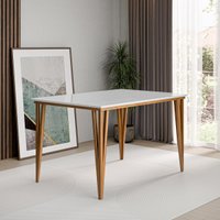 Mesa de Jantar com Vidro 4 Lugares Multimóveis CR50250 Imbuia/Off White