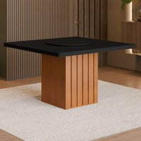Mesa de Jantar Quadrada com Tampo Giratório 8 Lugares Multimóveis CR50231 Cinamomo/Preto
