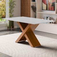 Mesa de Jantar 6 Lugares Multimóveis CR50236 Cinamomo/Off White