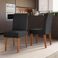 Kit 2 Cadeiras de Jantar Estofadas Multimóveis CR50254 Cinamomo/Preto