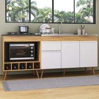 Kit Balcão de Cozinha para Pia e Balcão para Cooktop/Forno 190cm Veneza Multimóveis MP2384