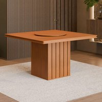 Mesa de Jantar Quadrada com Tampo Giratório 8 Lugares Multimóveis CR50231 Cinamomo