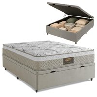 Cama Box Baú Casal Cristal Molas Ensacadas 138x188x64cm