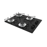 Cooktop 4 Bocas Terim Vidro Preto com 6 Apoios