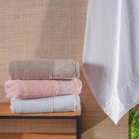 Toalha de Banho Broderie 100% Algodão 400g/m² 70x135cm Nude