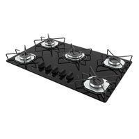 Cooktop 5 Bocas Terim Vidro Preto com 6 Apoios