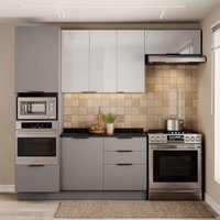 Cozinha Completa Lumina 6 Portas 4 Gavetas Cinza - Telasul