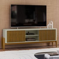 Rack para TV Até 55 Polegadas Di Luna 2 Portas 1 Prateleira Off White/Cedro - Pnr Móveis