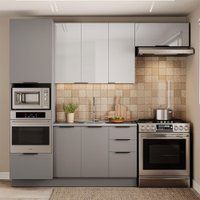 Cozinha Completa Lumina 7 Portas 4 Gavetas Cinza - Telasul