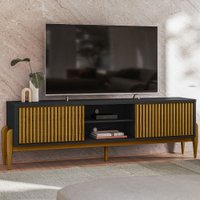 Rack para TV Até 65 Polegadas Citrino 2 Portas 1 Prateleira Preto/Cedro - Pnr Móveis