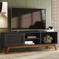 Rack para TV Até 60 Polegadas em 15mm Ametista 1 Porta Preto - Pnr Móveis
