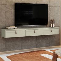 Rack para TV Até 65 Polegadas Suspenso Zaffira 3 Portas Off White - Pnr Móveis