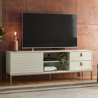 Rack para TV Até 60 Polegadas Industrial Acquamarina Off White - Pnr Móveis