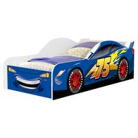 Cama Carro Solteiro MDF 197X92 cm 4042 Azul Decmade