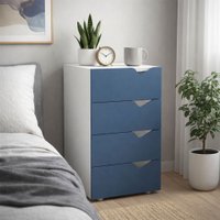 Gaveteiro Porto 4 Gavetas 40250684 Azul/Branco - Politorno