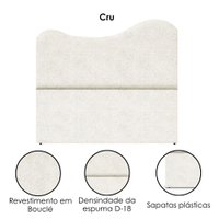 Cabeceira Casal 140 cm Com Frame Selena Boucle Cru Artte