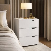 Mesa de Cabeceira Porto Com 3 Gavetas Branco - Politorno