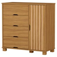 Comoda 4 Gavetas 1 Portas MDF 81 cm Bela Nature Decmade