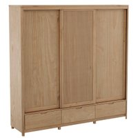 Guarda Roupa Casal Madeira Macica Taeda 3 Portas De Correr 221 cm 3304U Tauari Festra