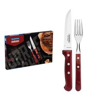 Jogo de Talheres para Churrasco Jumbo Tramontina Vermelho Polywood  Com12 Peças