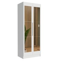 Guarda-Roupa Modulado 2 Portas com Espelho 4 Gavetas 1 Cabideiro Branco Neo Madesa