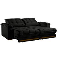 Sofá Retrátil e Reclinável 3 Lugares 2,10m Bahamas - Preto