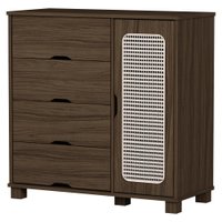 Comoda 4 Gavetas 1 Porta MDF 81 cm Clara Chocolate Decmade
