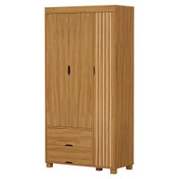 Guarda Roupa Solteiro 3 Portas 2 Gavetas MDF 89 cm Bela Nature Decmade