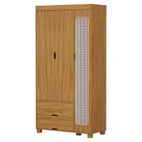 Guarda Roupa Solteiro 3 Portas 2 Gavetas MDF 89 cm Clara Nature Decmade