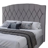 Cabeceira Estofada Para Cama Box Queen Belize de 1,60m - Cinza