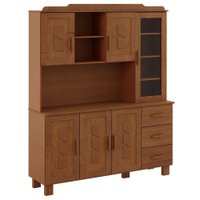 Armario De Cozinha 6 Portas 155 cm Madeira Macica Taeda 1240C Castanho Festra
