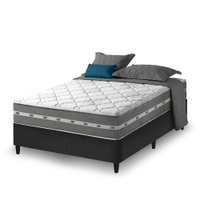 Cama Box Viúva Preto + Colchão Molas Ensacadas Zidi Miami 128x188x59cm